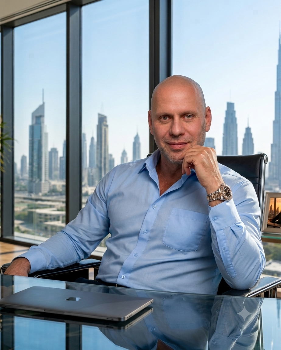 Roberto Manzi nel suo ufficio a Dubai